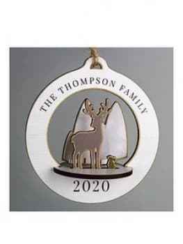 Personalised 3D Deer Christmas Decoration