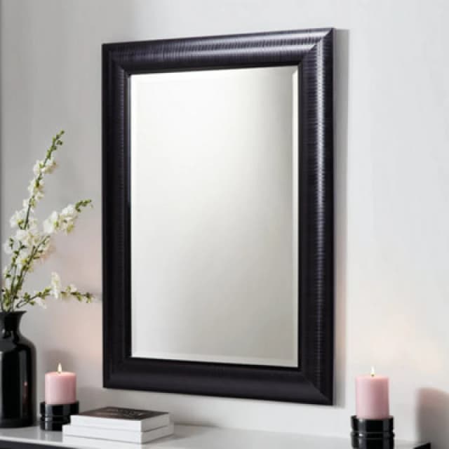 Yearn Textured Black Framed Wall Mirror 77X62Cm