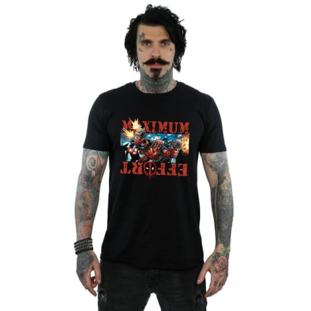 Marvel Marvel Men Deadpool Maximum Effort T-Shirt in Black Size: Small Black S Male 5057245790864