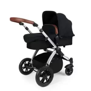 Ickle Bubba Stomp V3 2 in 1 Pushchair - Black on Silver with Tan Handles