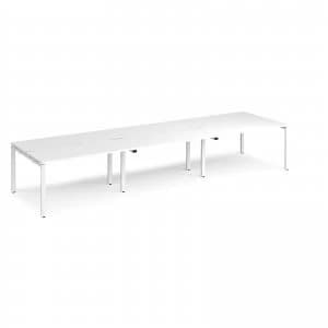 Adapt II Sliding top Triple Back to Back Desk s 4200mm x 1200mm - White