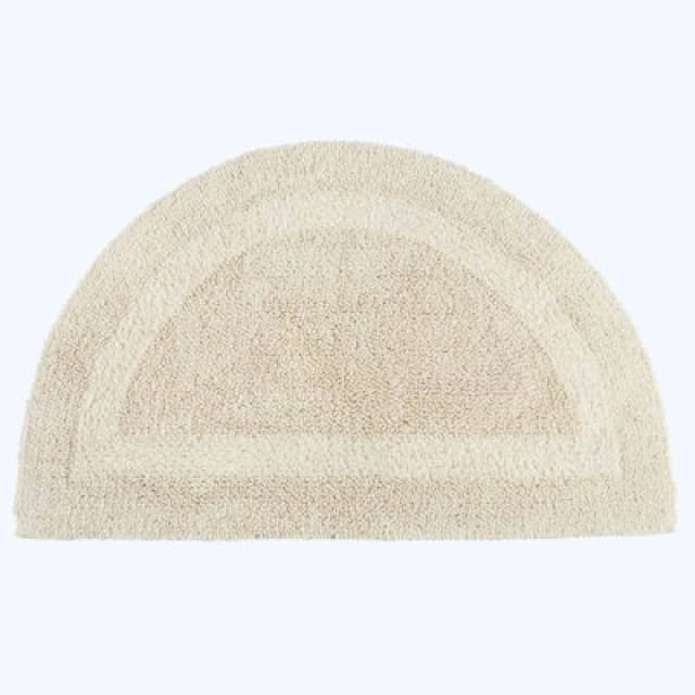 Homescapes Luxury Reversible Semi Circle Bath Mat - Natural Cream