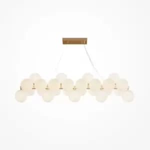 Maytoni Dallas Modern 25 Light Bar Pendant Ceiling Light Gold, Matte White Shade, G9