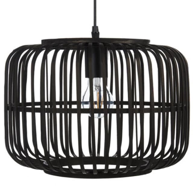 Beliani Pendant Lamp Macheke Bamboo Wood Black