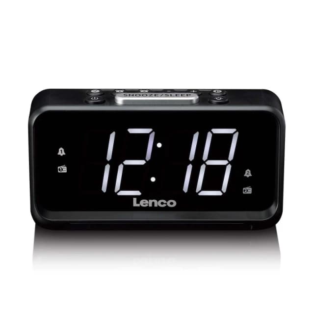 Lenco FM Alarm Clock Radio with Night Light Black NED-111137 Clock Radio