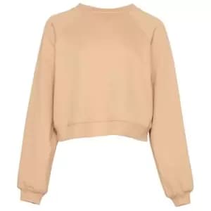 Bella + Canvas Womens/Ladies Raglan Crop Sweatshirt (S) (Sand Heather)