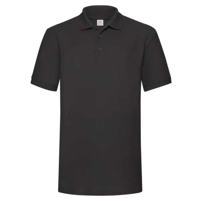 Fruit Of The Loom Fruit of the Loom Men Polycotton Pique Heavy Polo Shirt in Black Size: Small Black S Male 5063470306213