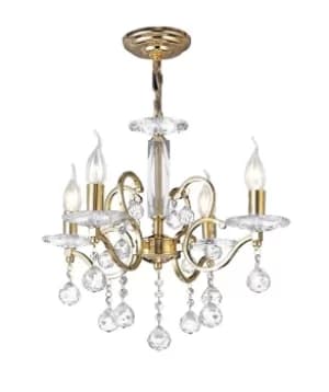 Zinta Ceiling Pendant Chandelier 4 Light French Gold, Crystal