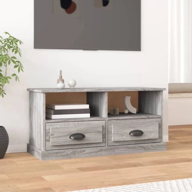 VIDAXL TV Cabinet Grey Sonoma 93x35.5x45cm Engineered Wood Vidaxl 8720845793609
