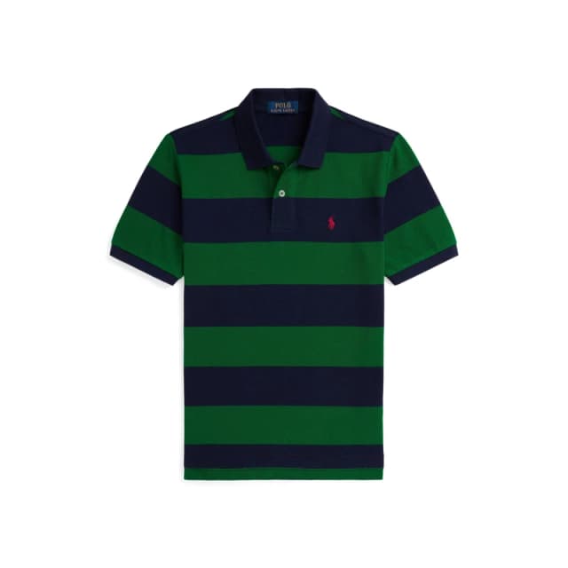 Polo Ralph Lauren Kids Stripe Short Sleeve Shirt Grn/Navy male 4Y