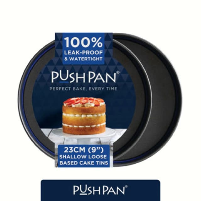 Wham Pushpan Set Of 2 X 9" Shallow Cake Tins Grey/pewter