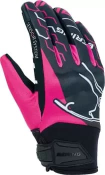 Bering Walshe Ladies Motorcycle Gloves, black-pink, Size S for Women, black-pink, Size S for Women