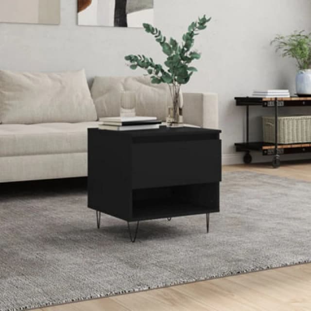 Vidaxl Coffee Table Black 50X46X50 Cm Engineered Wood, Black 830910