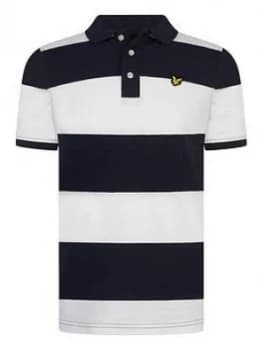Lyle & Scott Boys Short Sleeve Wide Stripe Polo Shirt - White