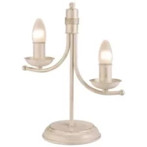 Luca Traditional Table Lamp White, 2x E14
