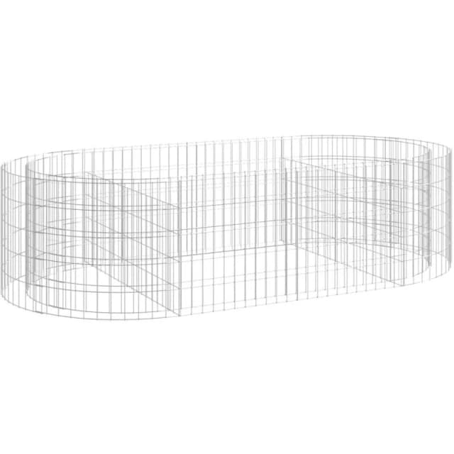 vidaXL Gabion Raised Bed Galvanised Iron 200x100x50 cm, Silver 152040
