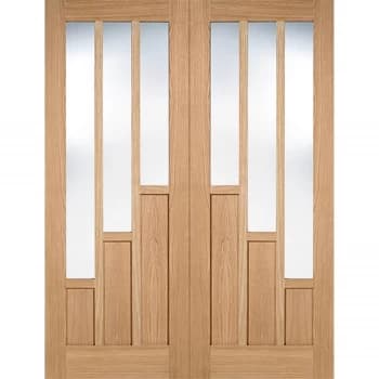 Coventry Internal Glazed Prefinished Oak 3 Lite Pair Doors - 1524 x 1981mm