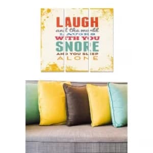 MDF7050367 Multicolor Decorative MDF Painting (3 Pieces)