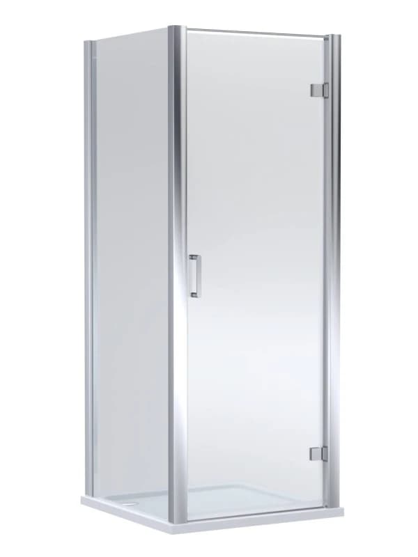 Balterley Hinged Shower Door & Slip Resistant Tray Pack: 800x800mm Chrome/White in Silver Silver Unisex