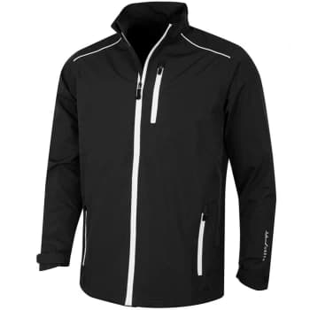 ISLAND GREEN MENS WATERPROOF JACKET - BLACK/WHITE - LARGE