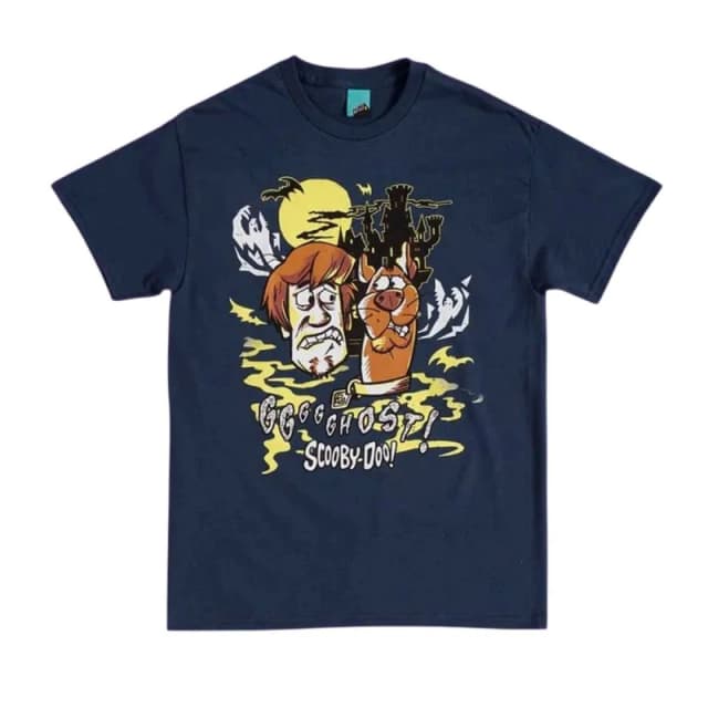 Scooby Doo Mens Ghost Cotton T-Shirt in Dark Navy Size: Small Dark Navy Male S