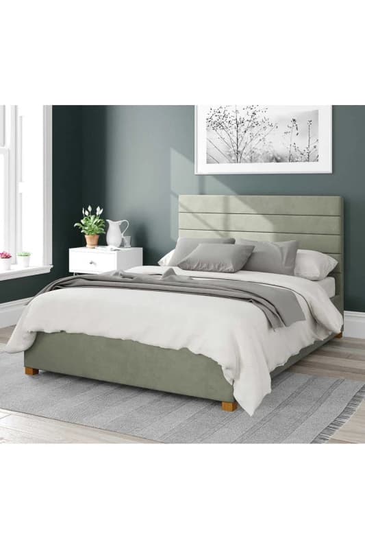 Aspire Aspire Kelly Upholstered Ottoman Storage Bed, Plush Velvet Fabric in Duck Egg Blue Size: Single Duck Egg Blue Single Unisex 5057632178459