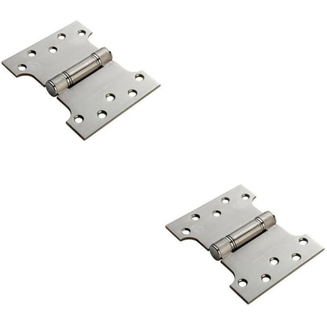 Loops 2x PAIR 101.6 x 127 x 3mm Parliament Hinge Satin Stainless Steel Internal Door Metallics