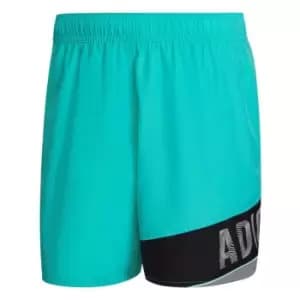 adidas Wording Swim Shorts Mens - Green