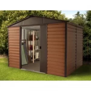 10x8ft Yardmaster Woodgrain Metal Shed