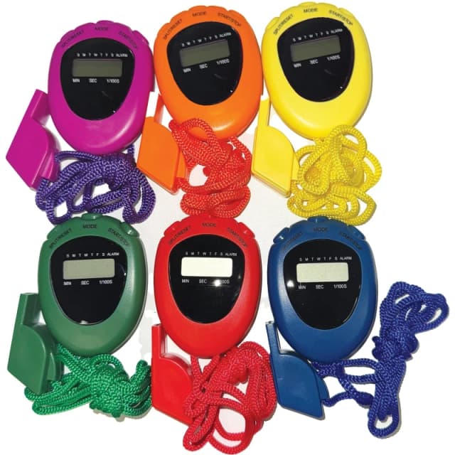 Sports Directory Coloured Stopwatch & Whistle Pack Neutral male One Size