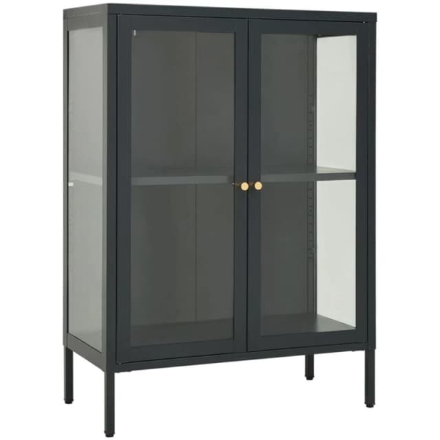 VIDAXL Sideboard Anthracite 75x35x105cm Steel and Glass Vidaxl 8720286564370
