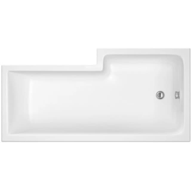 Balterley L Shape Left Hand Shower Bath Tub with Leg Set 1500mm White