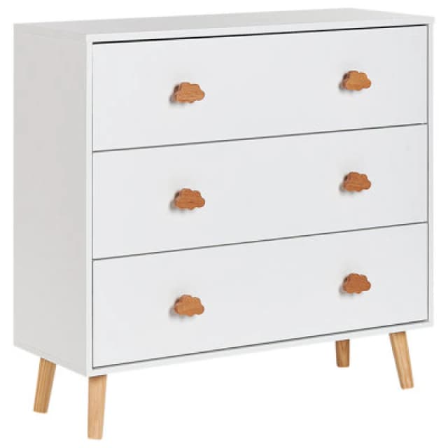 Beliani 3 Drawer Chest Cloudy White