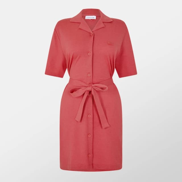 Lacoste Womens Short-Sleeve Dress Shirt Sierra Red female 6 (34)