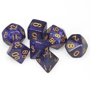 Chessex Speckled Poly 7 Dice Set: Golden Cobalt