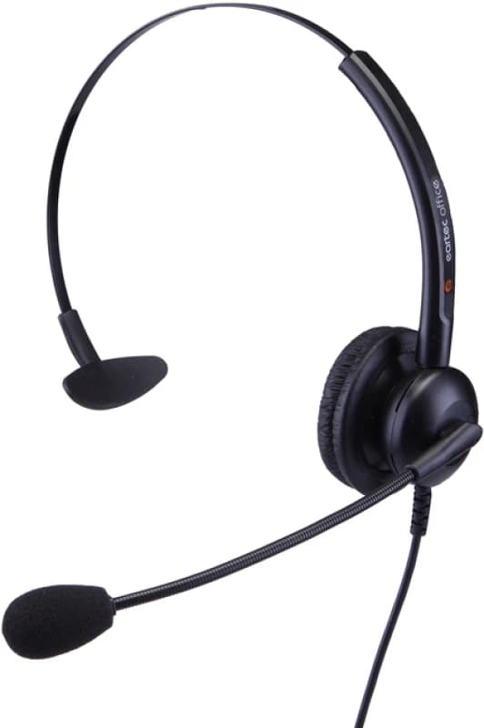 eartec 308 monaural easy-flex-boom wired headset (requires bottom cabl