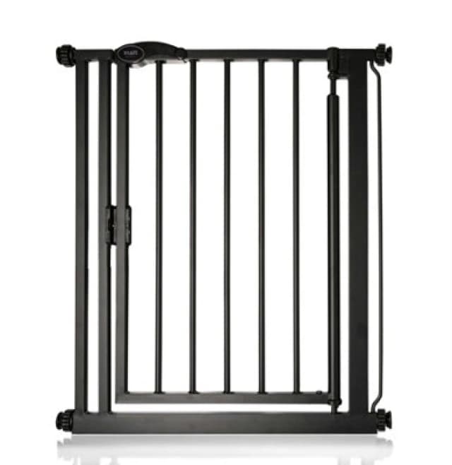 Safetots Pressure Fit Self Closing Stair Gate, Narrow, 68.5Cm - 75Cm, Matt Black, Auto Closing Baby Gate, Safety Barrier