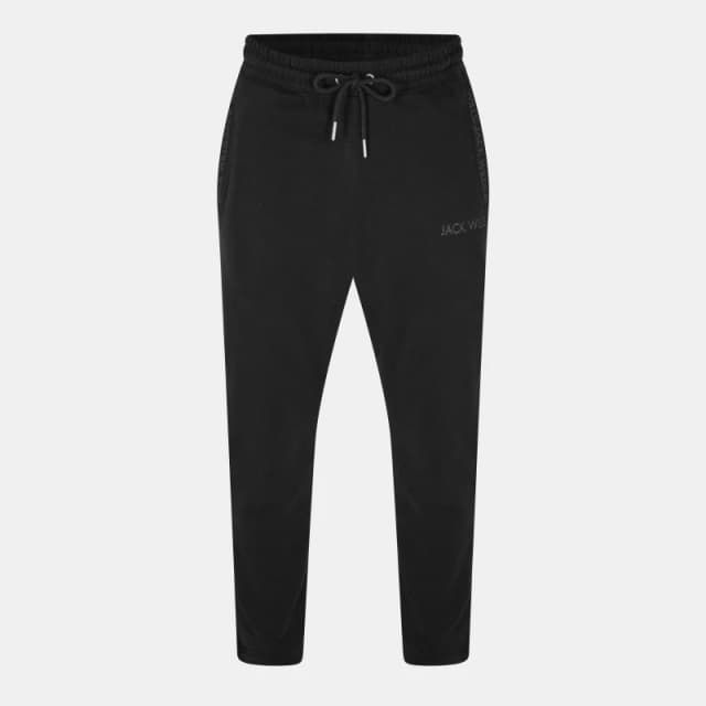 Jack Wills Mens JW Jacquard Open Hem Fleece Joggers Black male XS
