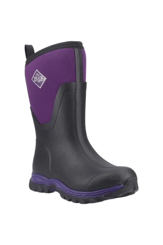 Muck Boots Womens Arctic Sport II Mid Wellington in Black Size: 4 Black Female 4