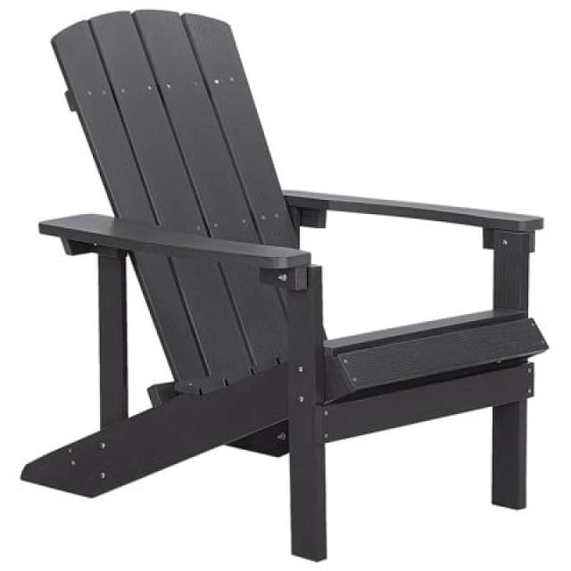 Beliani Garden Chair Adirondack Dark Grey