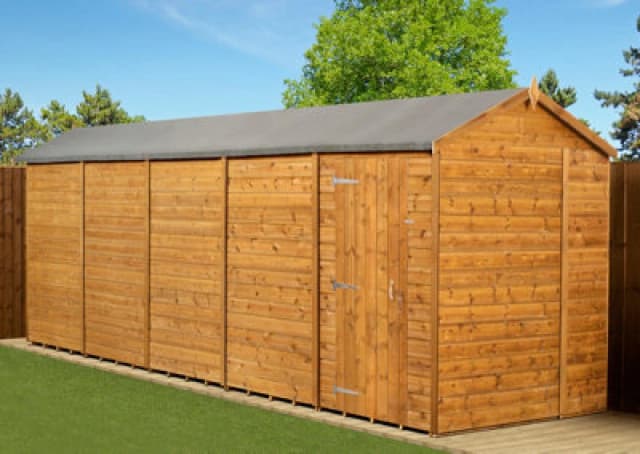 Empire Sheds Empire Modular Apex 6X20 Dipped Treated Tongue And Groove Wooden Garden Shed Single Door No Windows (6' X 20' / 6ft X 20ft) (6X20)