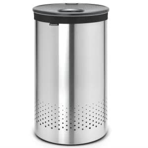 Brabantia 60L Laundry Bin with Plastic Lid - Silver