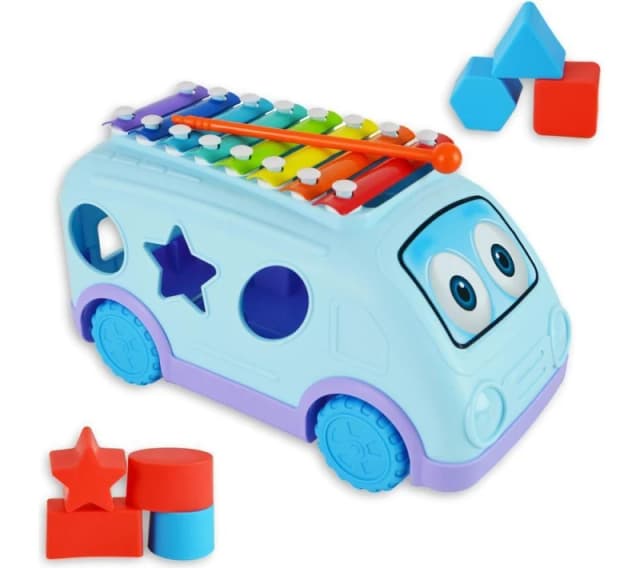 LITTLE STAR LS1003 School Bus Xylophone with Shapes 5060742472119