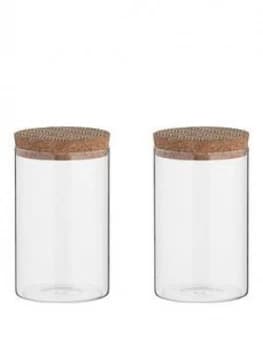 Typhoon Monochrome Set Of Two 0.95-Litre Storage Jars With Cork Lids