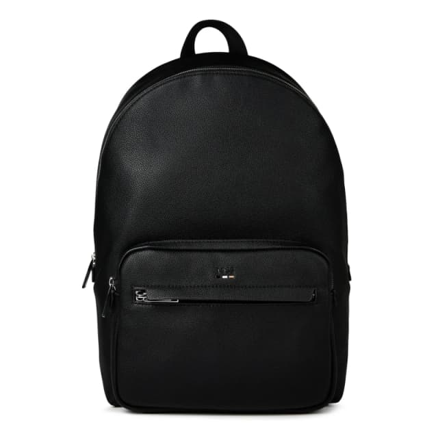 Boss Mens Ray Durable Textured Leather Backpack Black 001 male One Size