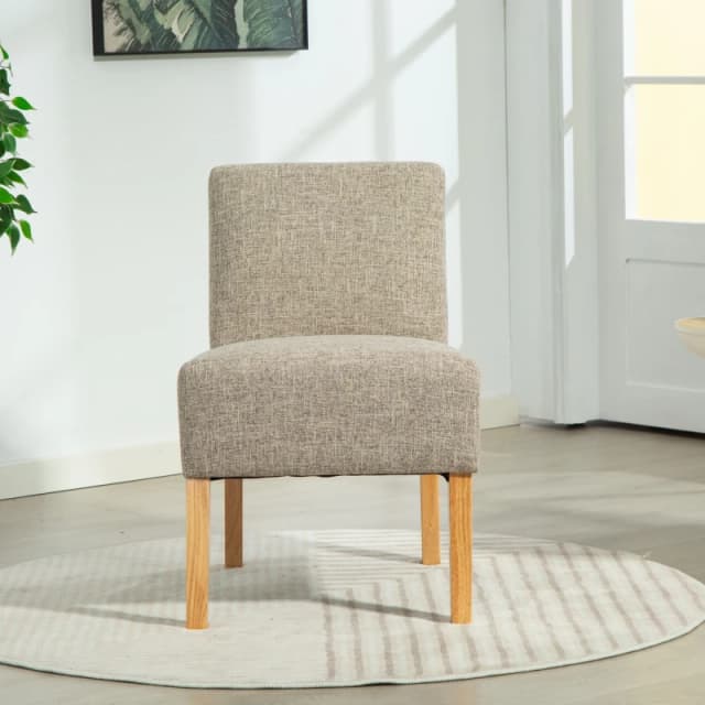 Artemis Home Selina Fabric Armless Accent in Light Brown Light Brown Unisex