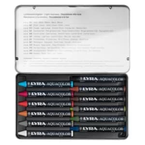 Daler-Rowney Lyra Aquacolor Water-Soluble Wax Crayons Pack of 12