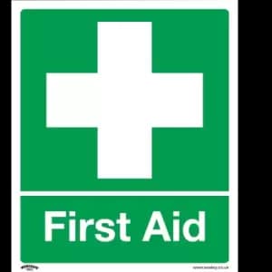 Sealey Self Adhesive Vinyl First Aid Sign 250mm 300mm Standard