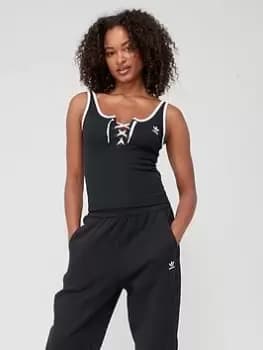 adidas Originals Laced Tank Top - Black, Size 12, Women