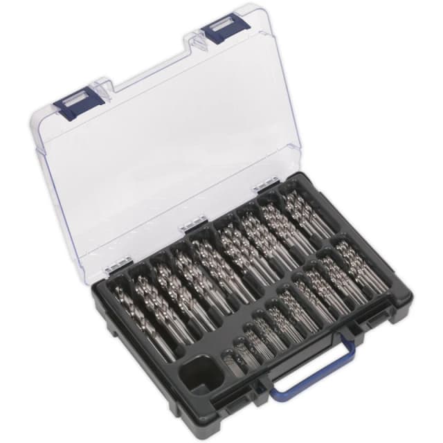 Loops 170 Piece Fully Ground HSS Drill Bit Assortment - 1mm to 10mm - Split Point Tips Multi